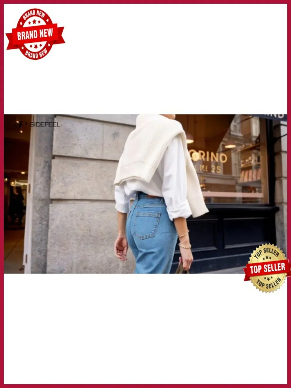 Women's High Waisted Wide Leg Jeans Stretchy Loose Fit Denim Pants Casual